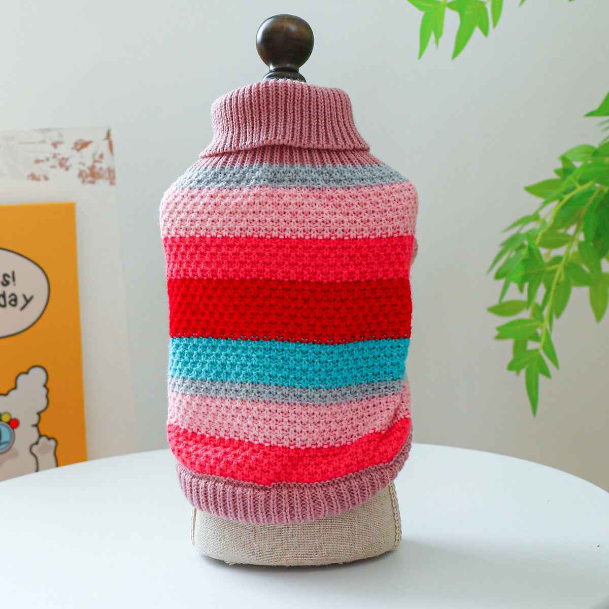 Colorful Striped Sweater – Cozy Pet Wear