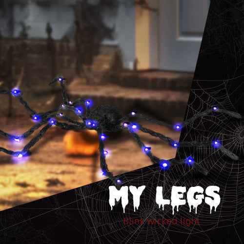 Light-Up Oversized Halloween Spider – Bendable Legs