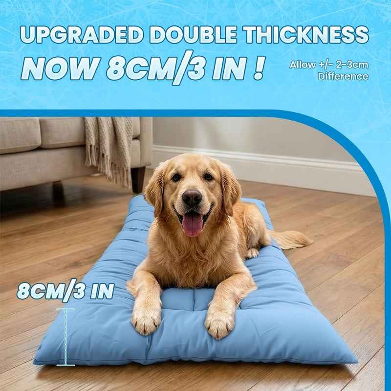 XL Plush Dog Sofa Bed, 8-Compartment Cooling Mat with Non-Slip Bottom - GoSavvyNow