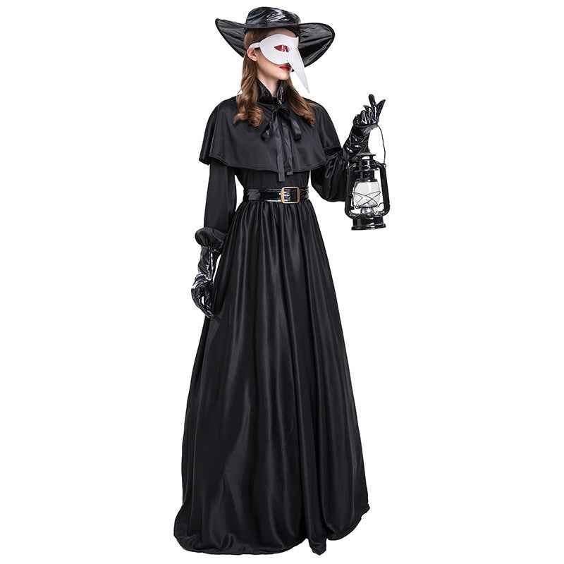 Plague Doctor Costume Set – Beak Mask, Hat & Gloves