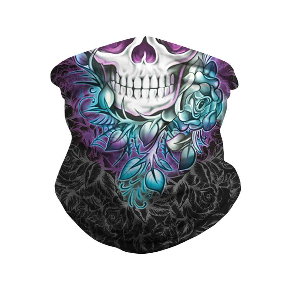 Skull-Print Outdoor Face Mask – Wind & Bug Proof