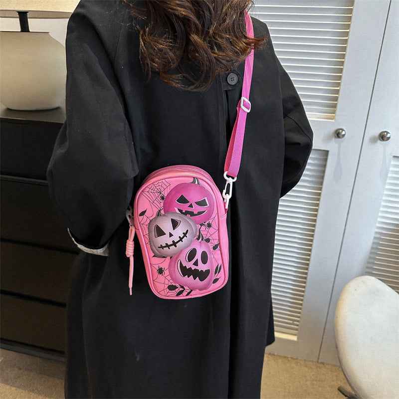 Halloween Graffiti Phone Bag – Pumpkin & Ghost Crossbody