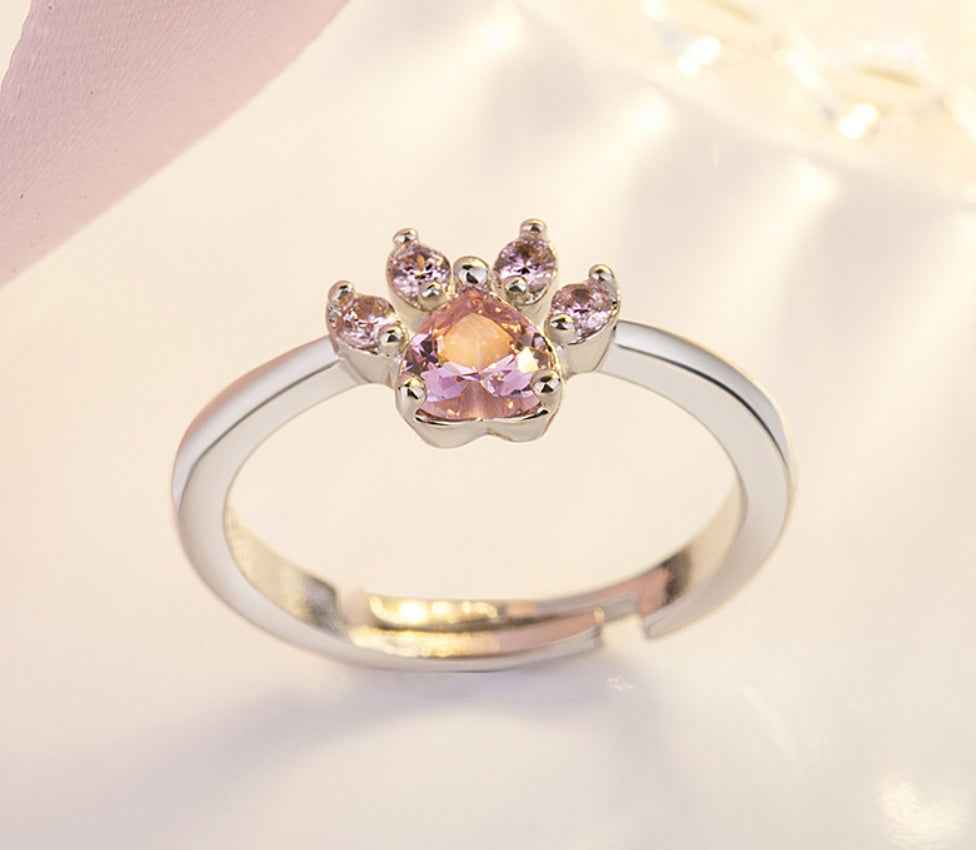 Cat & Dog Paw Ring Set – Gold or Silver Plated