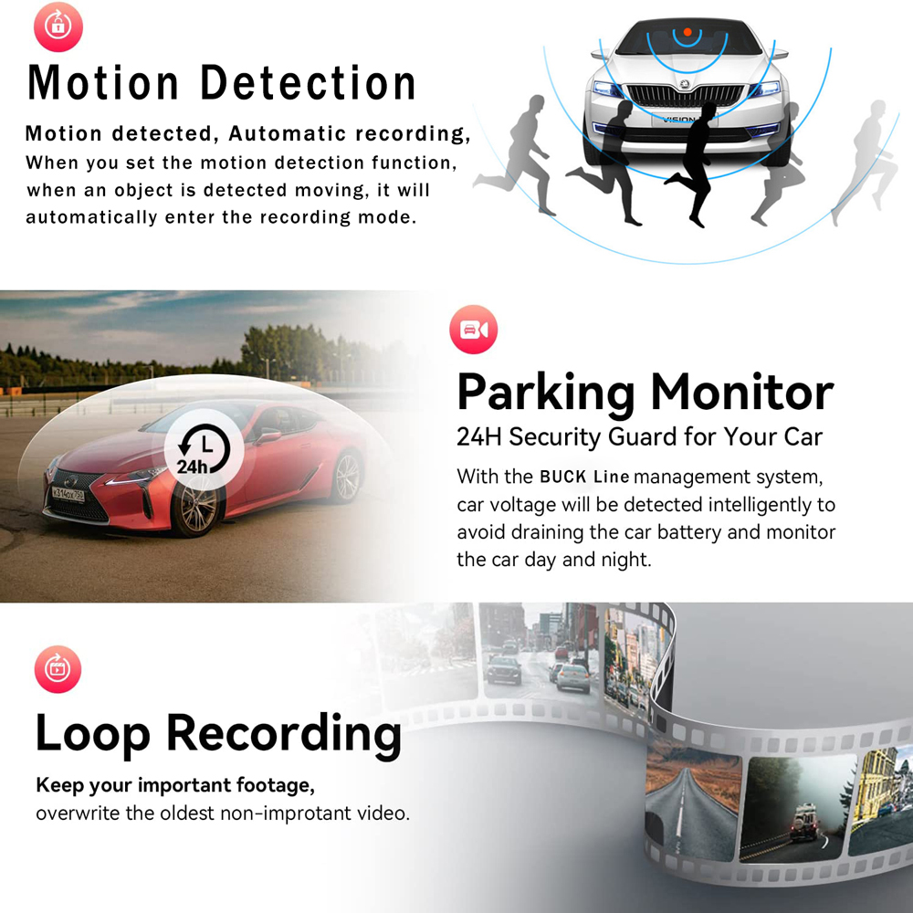 Car Dual Lens Dash Cam HD 1080P Front/Rear/Inside Video Recorder - GoSavvyNow