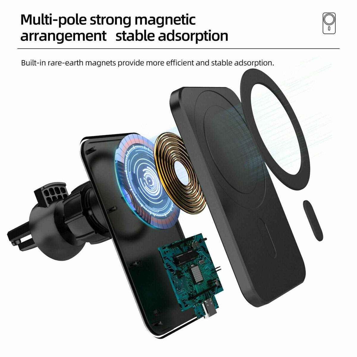 Magnetic Wireless Charger Car Mount Holder For iPhone 12 13 14 Pro Max - GoSavvyNow