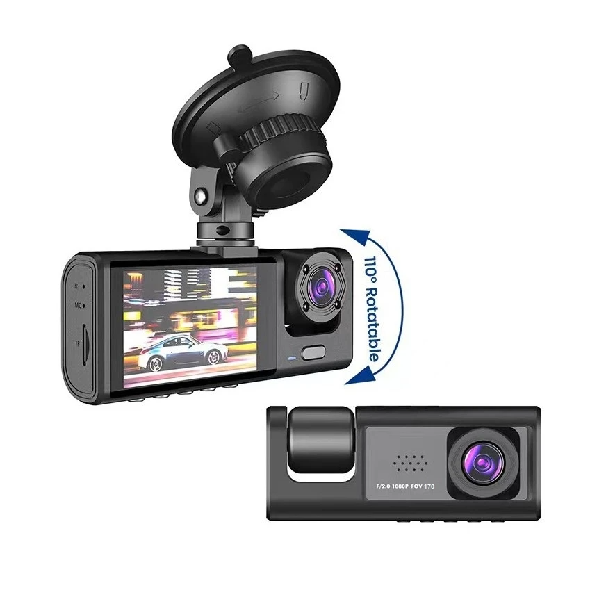 Car Dual Lens Dash Cam HD 1080P Front/Rear/Inside Video Recorder - GoSavvyNow