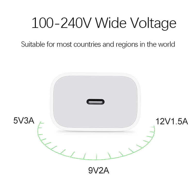 2024 20W USB-C Fast Charger PD Adapter Cable For iPhone 14/13/12/11 XR - GoSavvyNow
