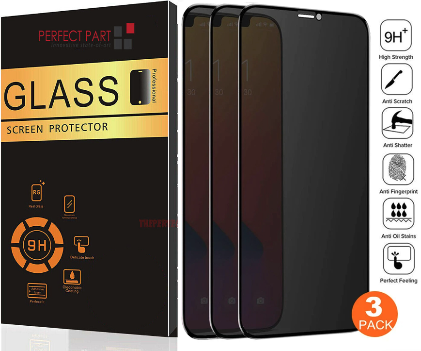 3 Pack For iPhone 15 14 13 12 11 Pro Max Privacy Tempered Glass Screen - GoSavvyNow