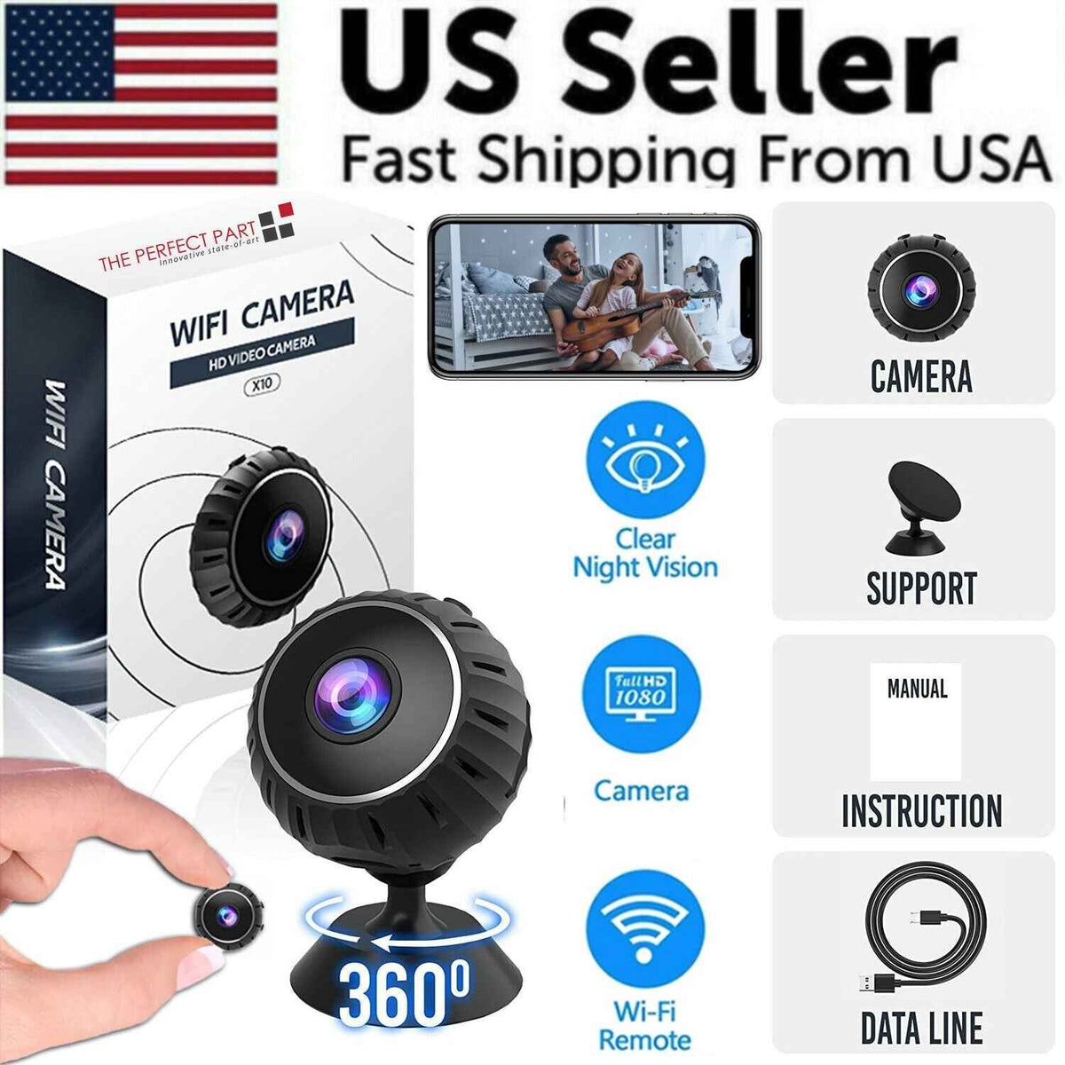 Mini Hidden Spy Nanny Camera Wireless Nanny Cam WiFi Home Security HD - GoSavvyNow