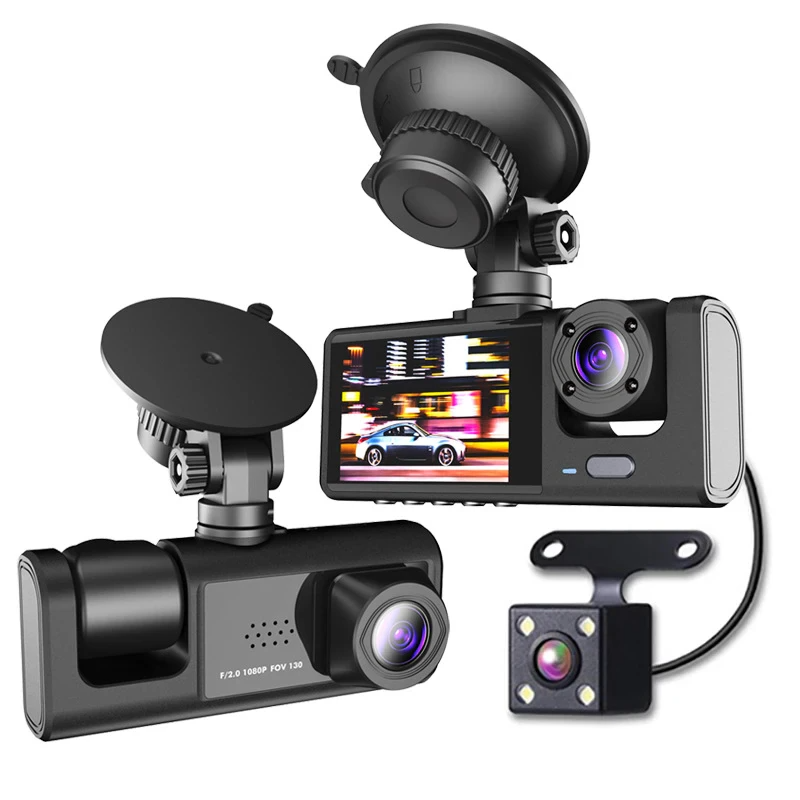 Car Dual Lens Dash Cam HD 1080P Front/Rear/Inside Video Recorder - GoSavvyNow