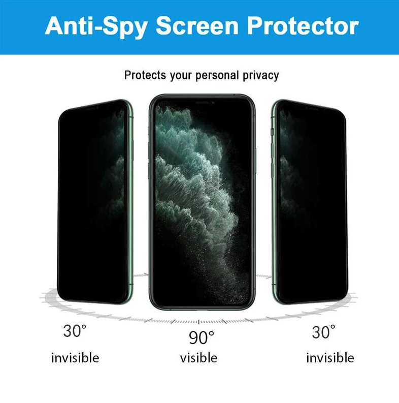 3 Pack For iPhone 15 14 13 12 11 Pro Max Privacy Tempered Glass Screen - GoSavvyNow