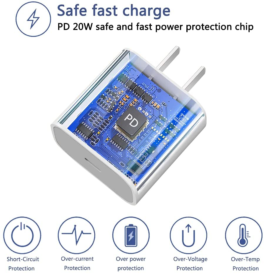 2024 20W USB-C Fast Charger PD Adapter Cable For iPhone 14/13/12/11 XR - GoSavvyNow