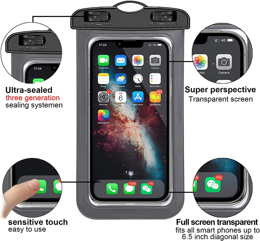 3 Pack Waterproof Floating Cell Phone Pouch Dry Bag Case Cover For - GoSavvyNow