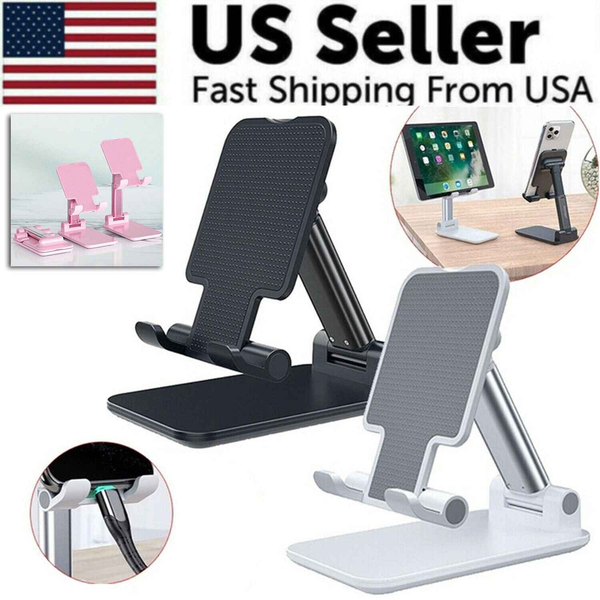 Adjustable Cell Phone Tablet Stand Desktop Holder Mount Mobile Phone - GoSavvyNow