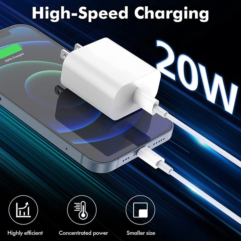 2024 20W USB-C Fast Charger PD Adapter Cable For iPhone 14/13/12/11 XR - GoSavvyNow