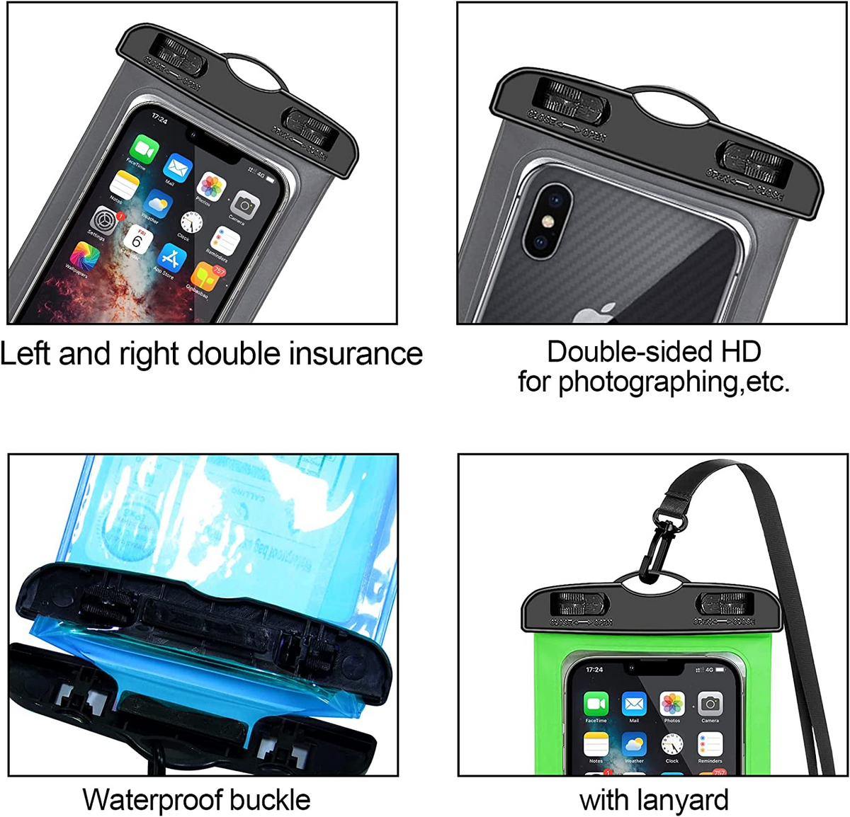 3 Pack Waterproof Floating Cell Phone Pouch Dry Bag Case Cover For - GoSavvyNow