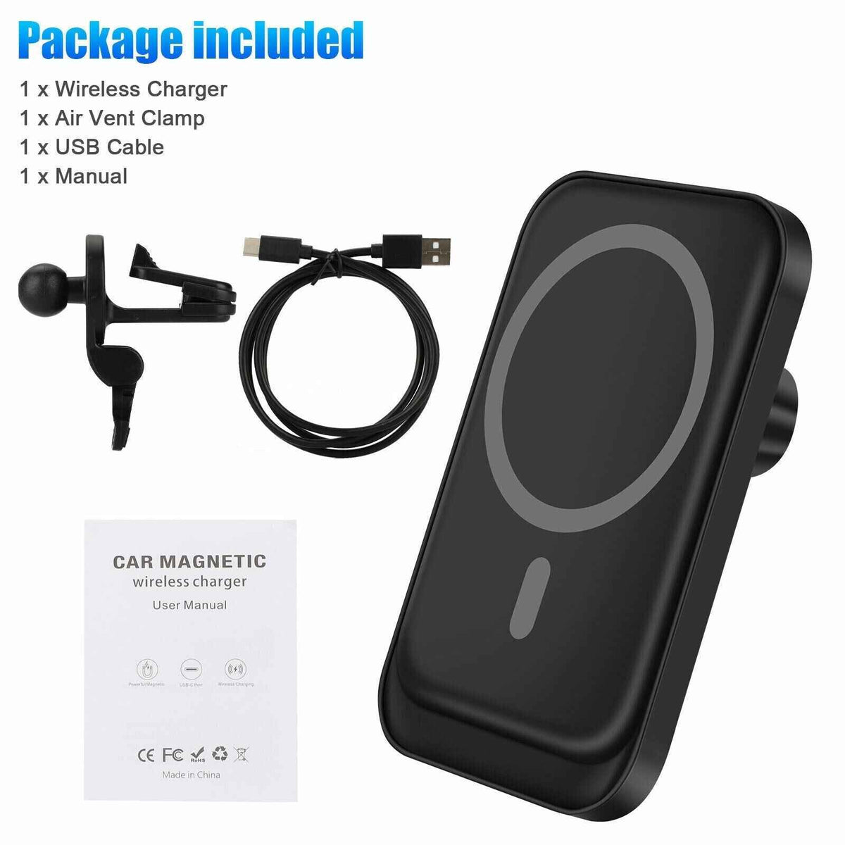 Magnetic Wireless Charger Car Mount Holder For iPhone 12 13 14 Pro Max - GoSavvyNow
