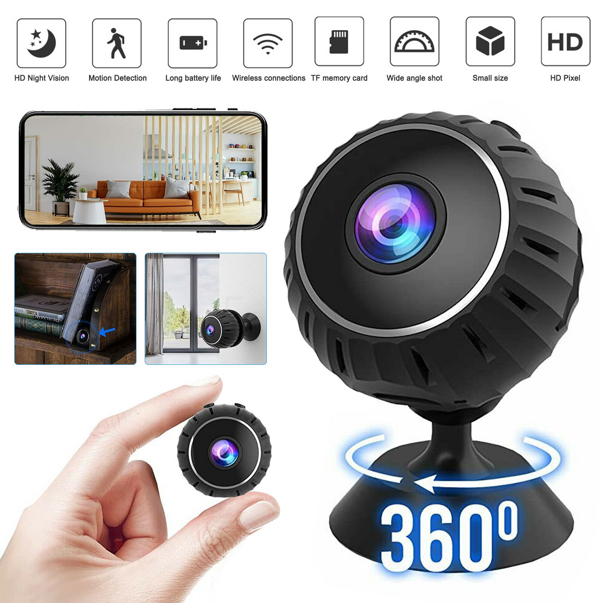 Mini Hidden Spy Nanny Camera Wireless Nanny Cam WiFi Home Security HD - GoSavvyNow