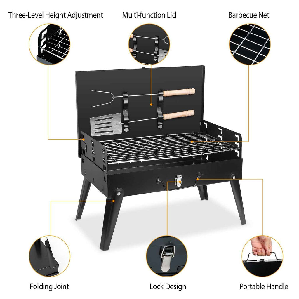 Foldable Portable Charcoal Grill – Suitcase BBQ for Camping