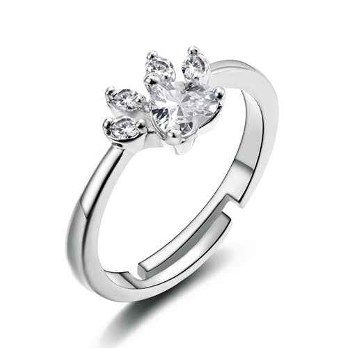Cat & Dog Paw Ring Set – Gold or Silver Plated