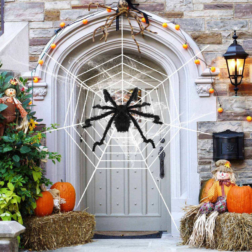 Giant 49" Halloween Spider with 126" Stretch Web