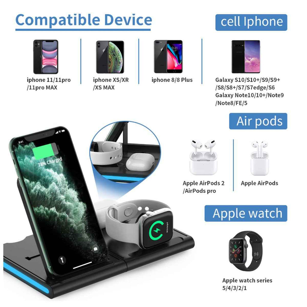 Magnetic Power Tiles 4 In 1 Wireless Charging Station - GoSavvyNow