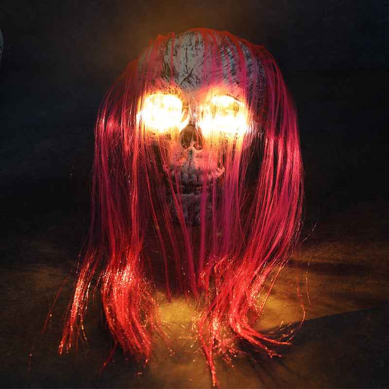 LED Skeleton Arm – Light-Up Yard & Haunted House Decor - Ribbon Hair Skull - GoSavvyNow