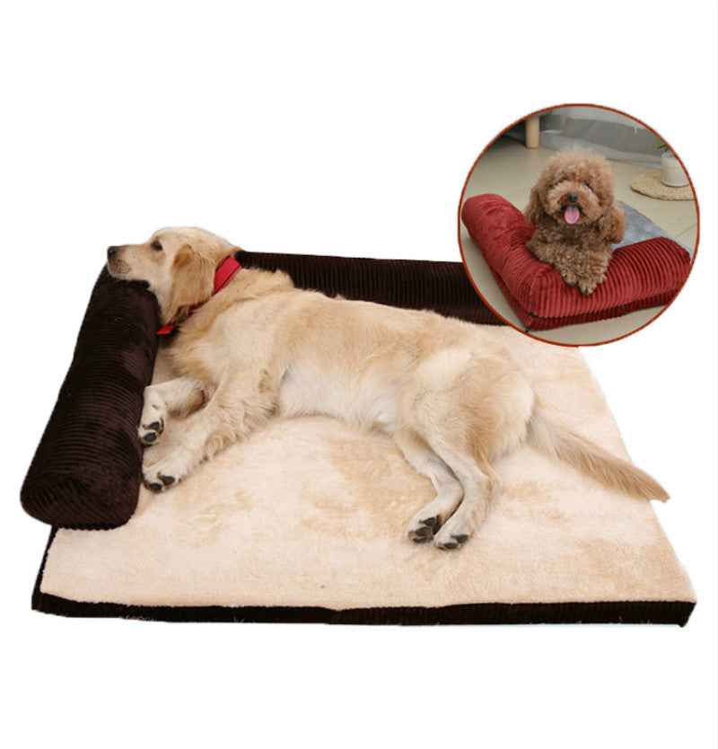 Corduroy Pet Sofa Bed with Non-Slip Base (S-XL) - GoSavvyNow