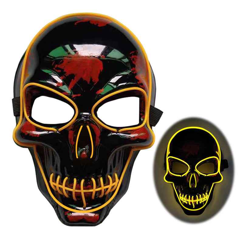 LED Skeleton Mask – 4 Glow Modes - B yellow - GoSavvyNow