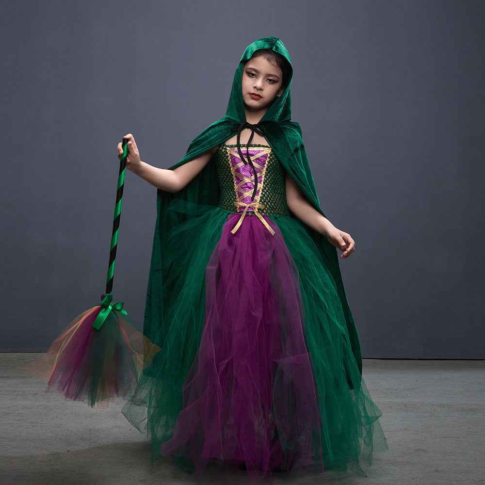 Girls Witch Costume with Broom