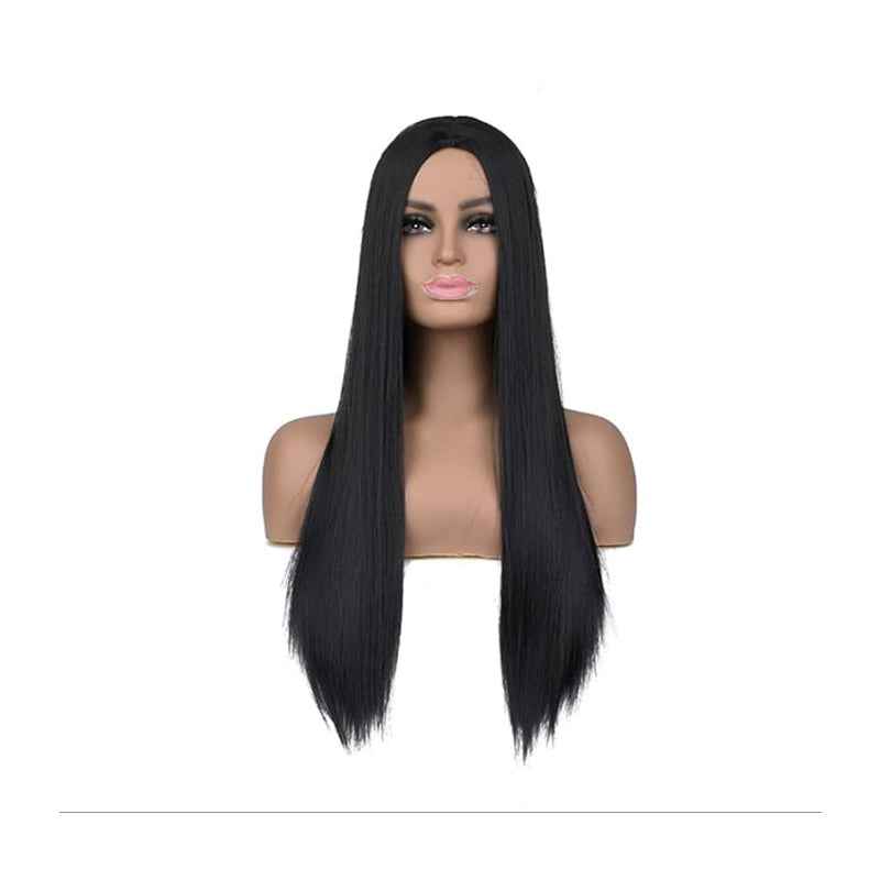 40" Straight Black Wig – Heat-Resistant, Costume & Anime