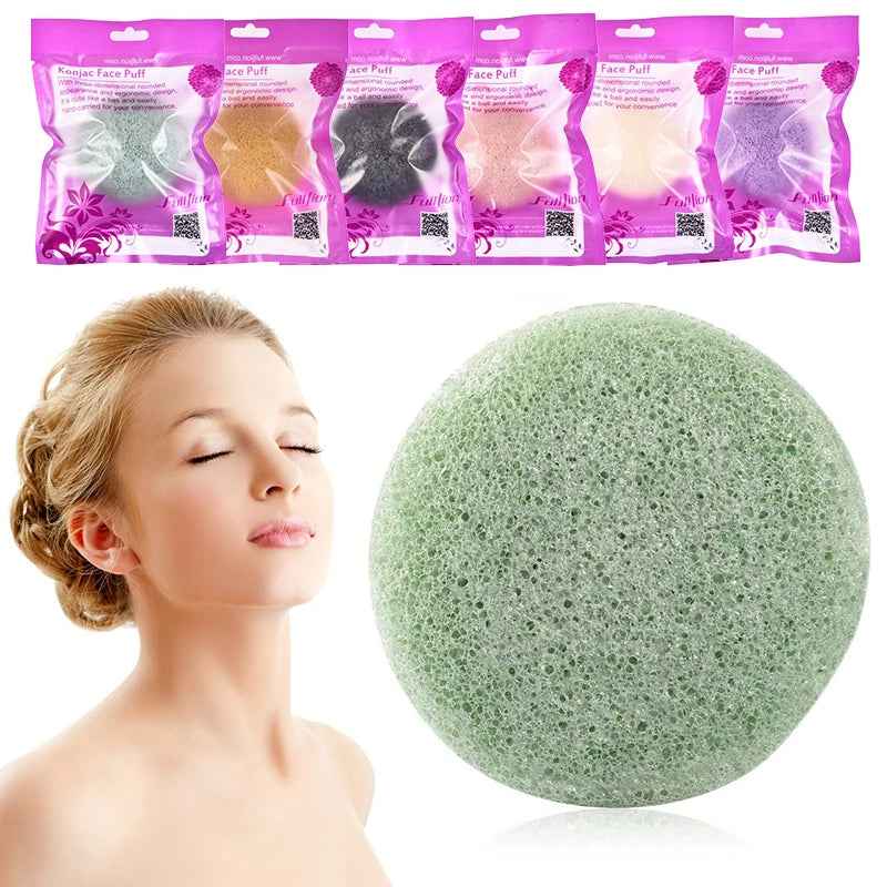 Round Konjac Facial Sponge – Gentle Exfoliating Puff