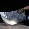 Hand-Forged Chef Knife – 7Cr17MoV Steel, Carved Wood Handle