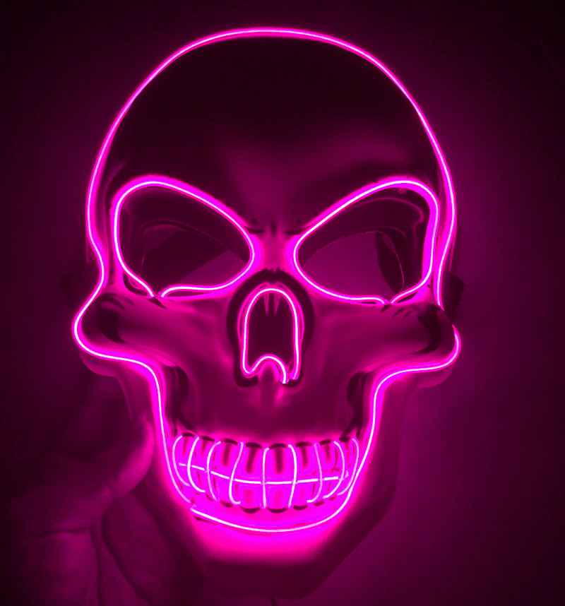 LED Skeleton Mask – 4 Glow Modes - Pink - GoSavvyNow
