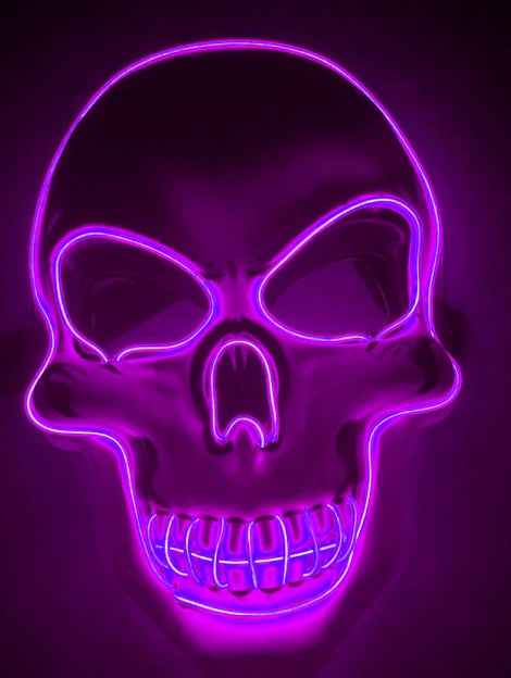 LED Skeleton Mask – 4 Glow Modes - Purple - GoSavvyNow
