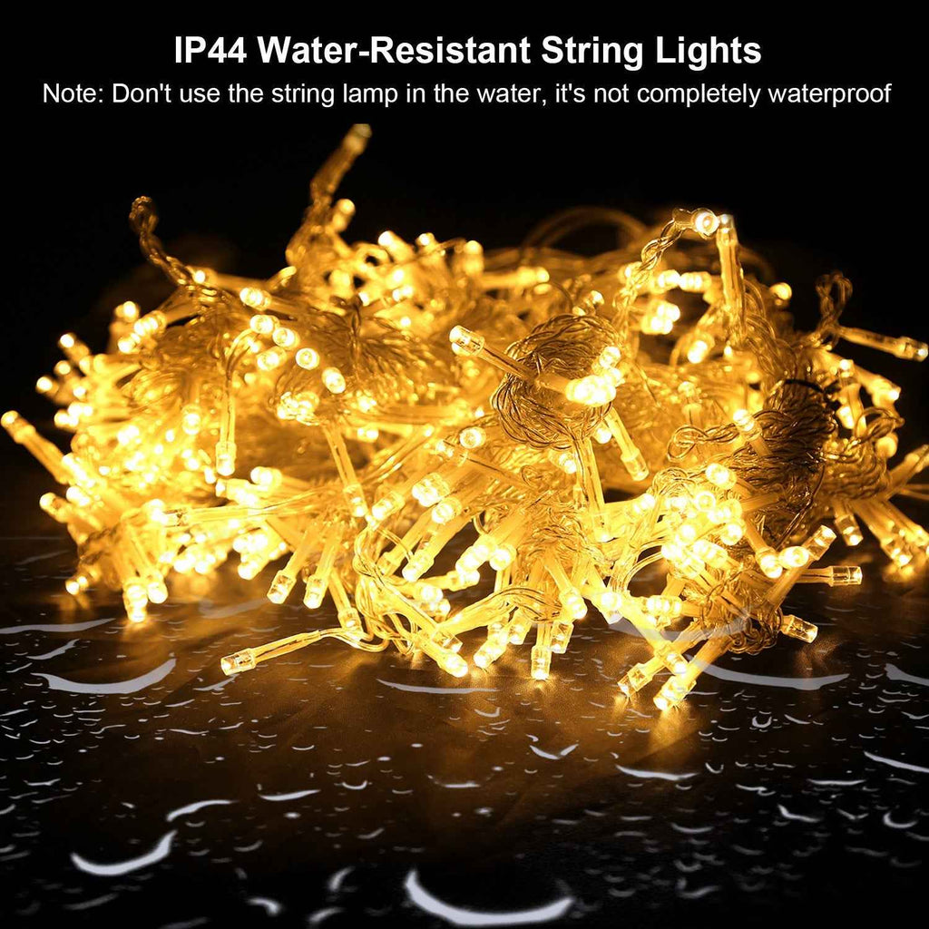 300 LED String Curtain Light – 3m, 8 Modes, Remote, IP44