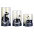 Flameless Halloween Candle Lamp 3-Pack – Timer, Battery