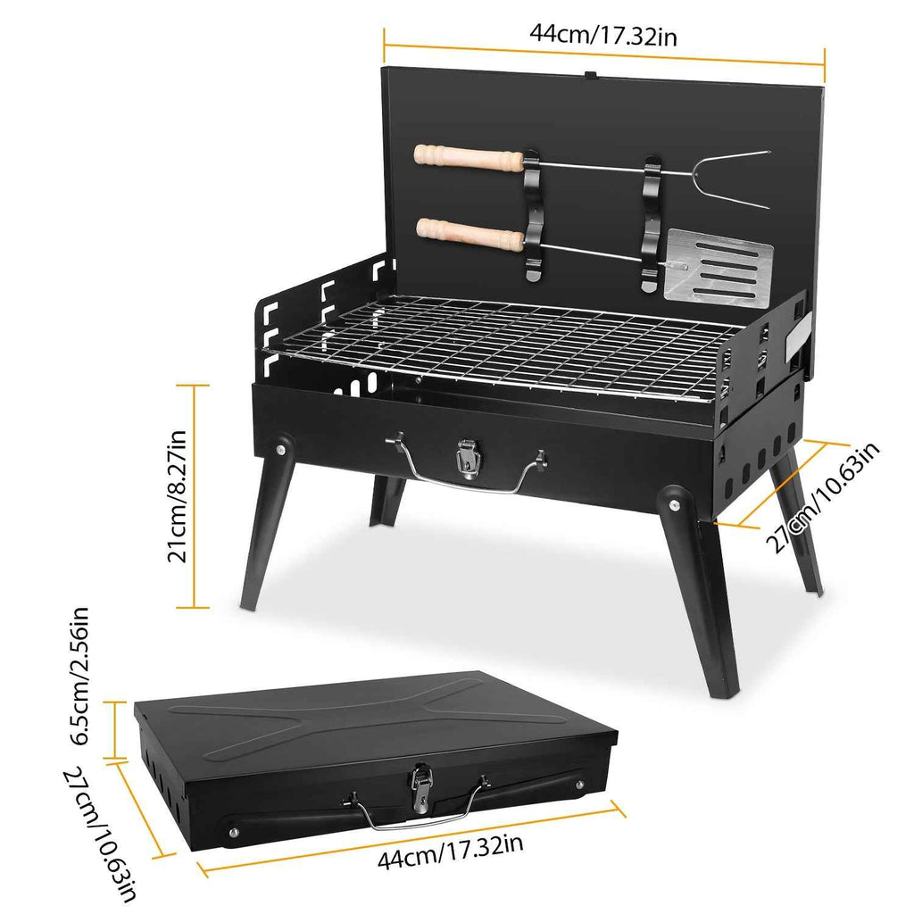Foldable Portable Charcoal Grill – Suitcase BBQ for Camping