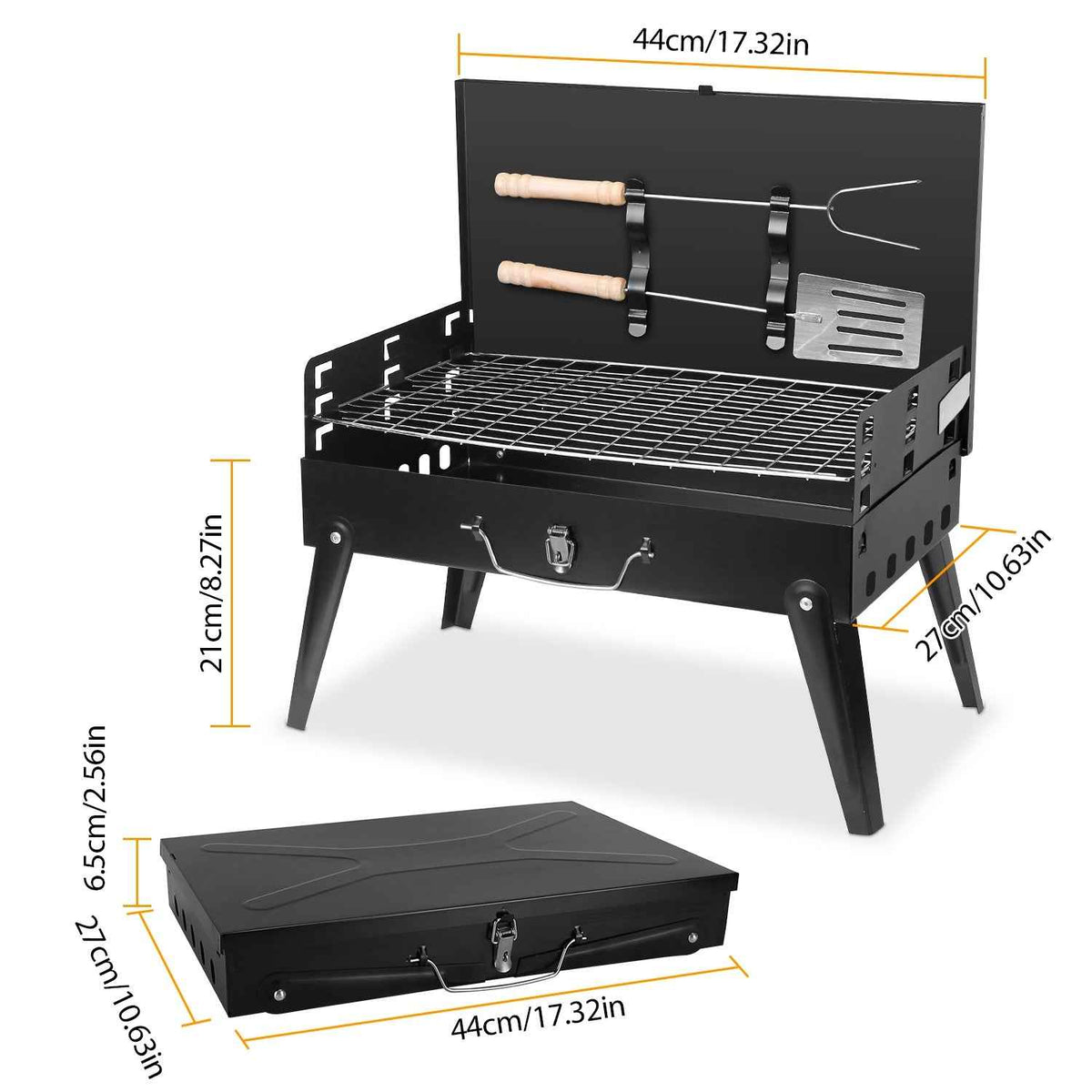 Foldable Portable Charcoal Grill – Suitcase BBQ for Camping