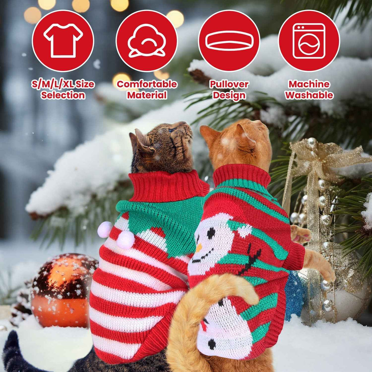 Pet Christmas Turtleneck Sweater – 2 Patterns, 4 Sizes
