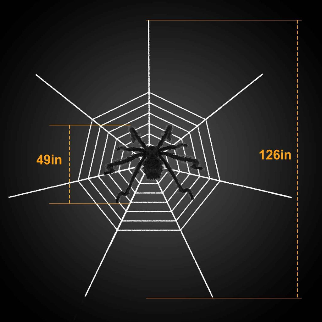 Giant 49" Halloween Spider with 126" Stretch Web