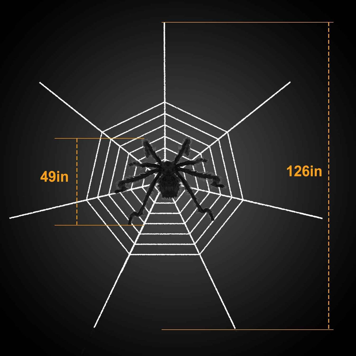 Giant 49" Halloween Spider with 126" Stretch Web
