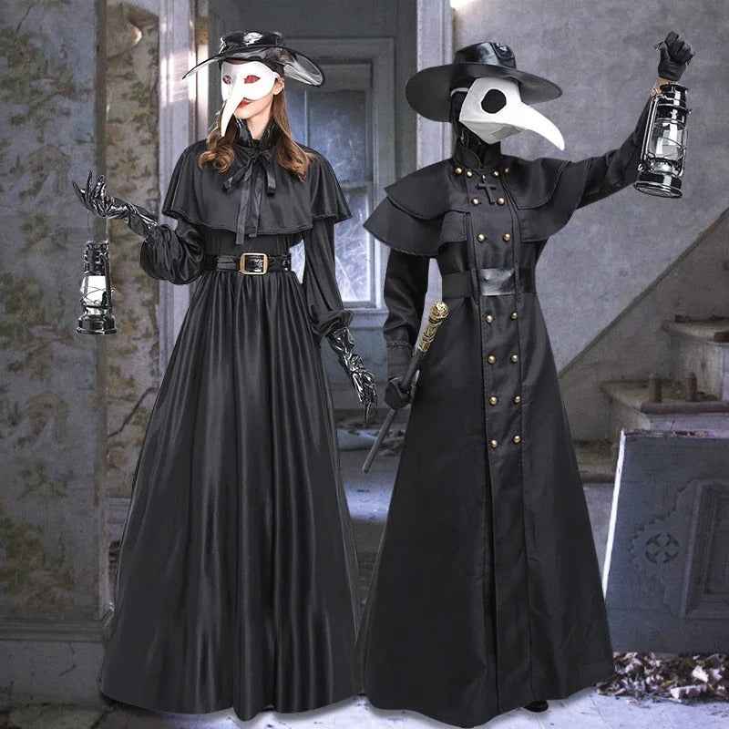 Plague Doctor Costume Set – Beak Mask, Hat & Gloves
