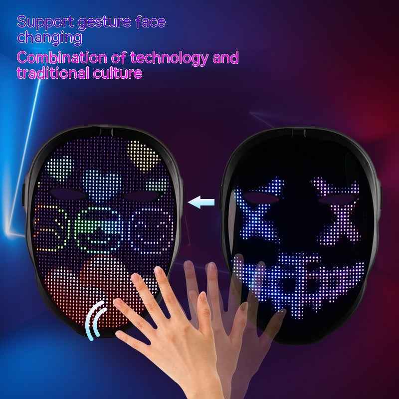 LED Face-Changing Mask – Gesture-Sensing, Party & Bar - GoSavvyNow