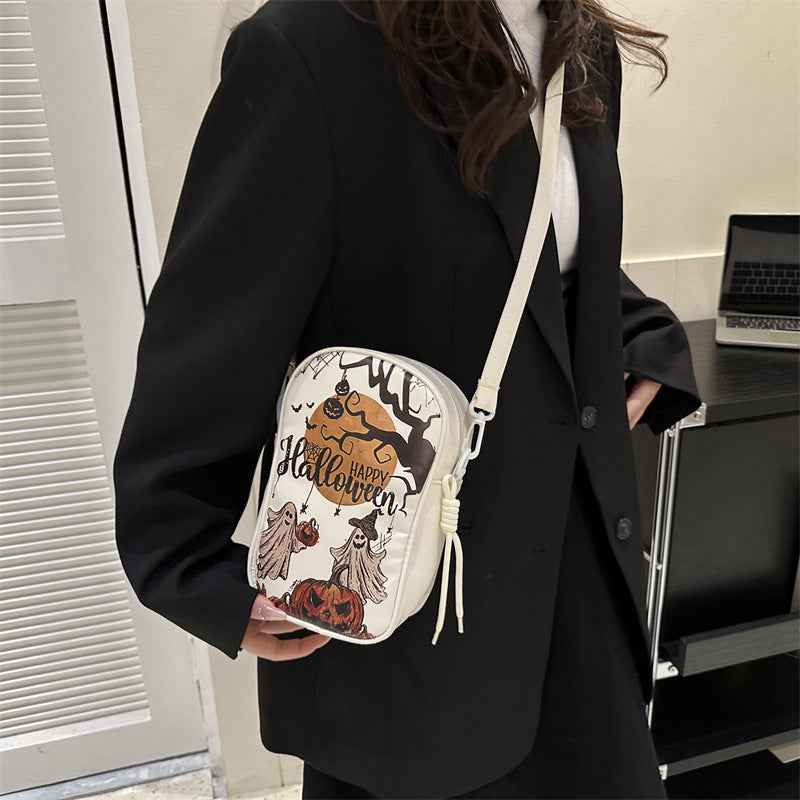Halloween Graffiti Phone Bag – Pumpkin & Ghost Crossbody