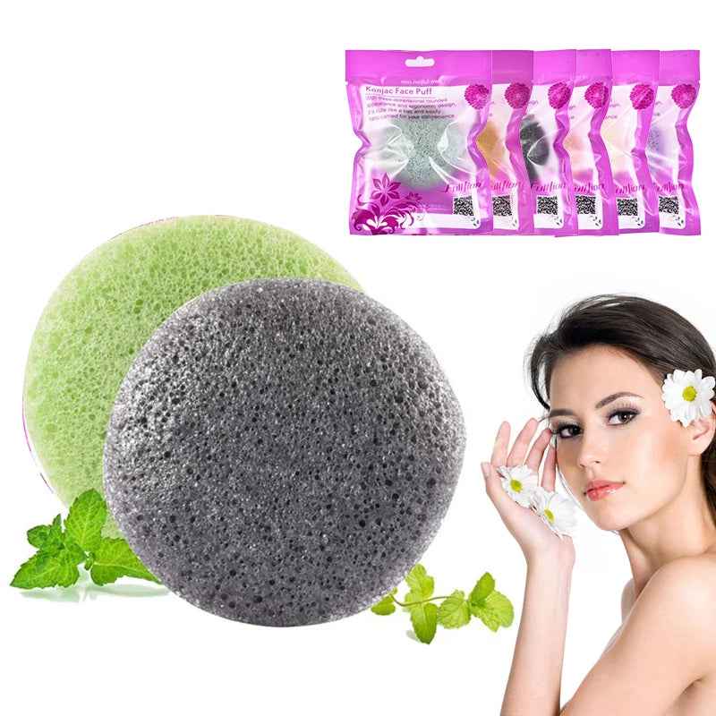 Round Konjac Facial Sponge – Gentle Exfoliating Puff