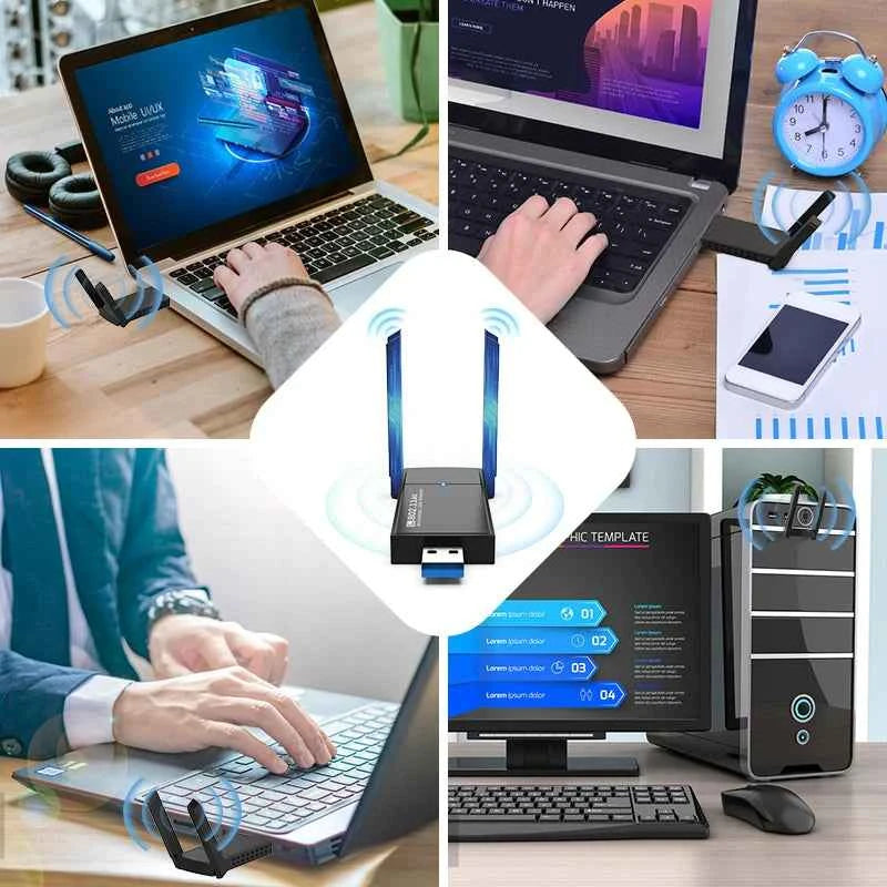 USB 3.0 Wireless WiFi Adapter - 1300Mbps Long Range & Dual Band