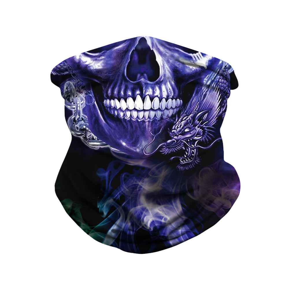 Skull-Print Outdoor Face Mask – Wind & Bug Proof