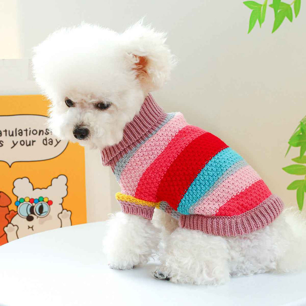 Colorful Striped Sweater – Cozy Pet Wear
