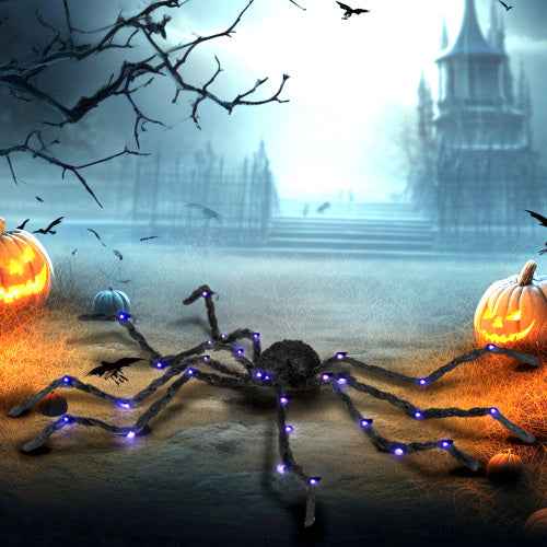 Light-Up Oversized Halloween Spider – Bendable Legs